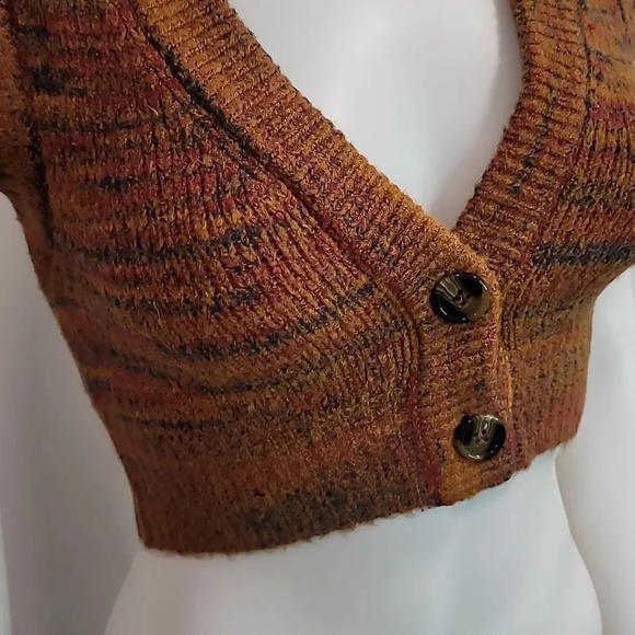 For Love & Lemons Helena Crop Sweater Vest in Orange - Picture 3 of 12